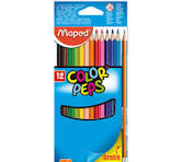 Lápices de Colores Triangulares Maped Color Peps 832023ZV / 12 piezas /  Lápiz y sacapuntas gratis